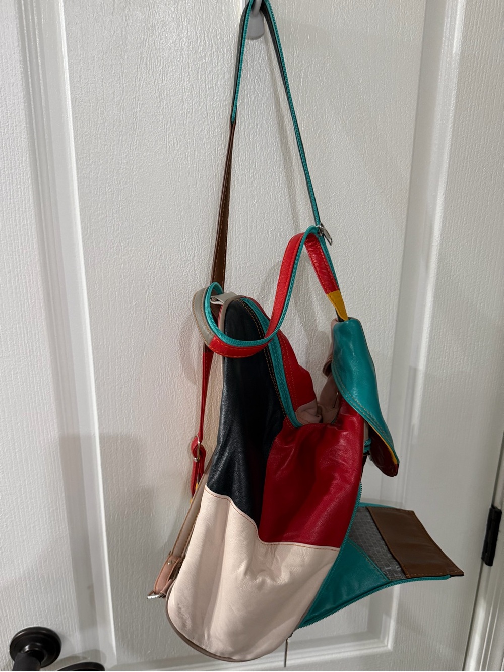 Zerimar patchwork leather sling backpack - Picture 8 of 12